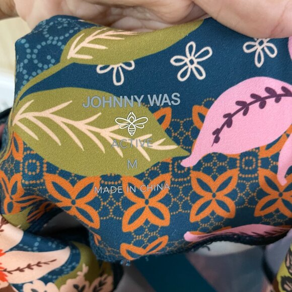 Johnny Was Green Print Leggings size Medium - Picture 2 of 4